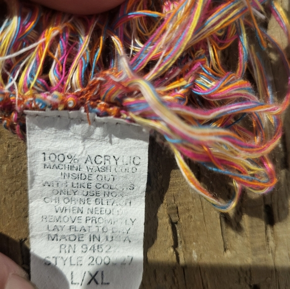 Papaya Multicolor Knit Fringe Poncho - Picture 4 of 4